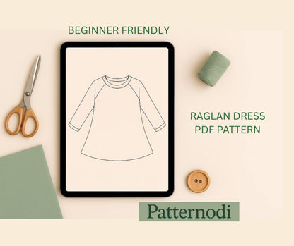 Baby Dress Pattern: Long Sleeve A-Line Sewing (A4 PDF Digital Download)