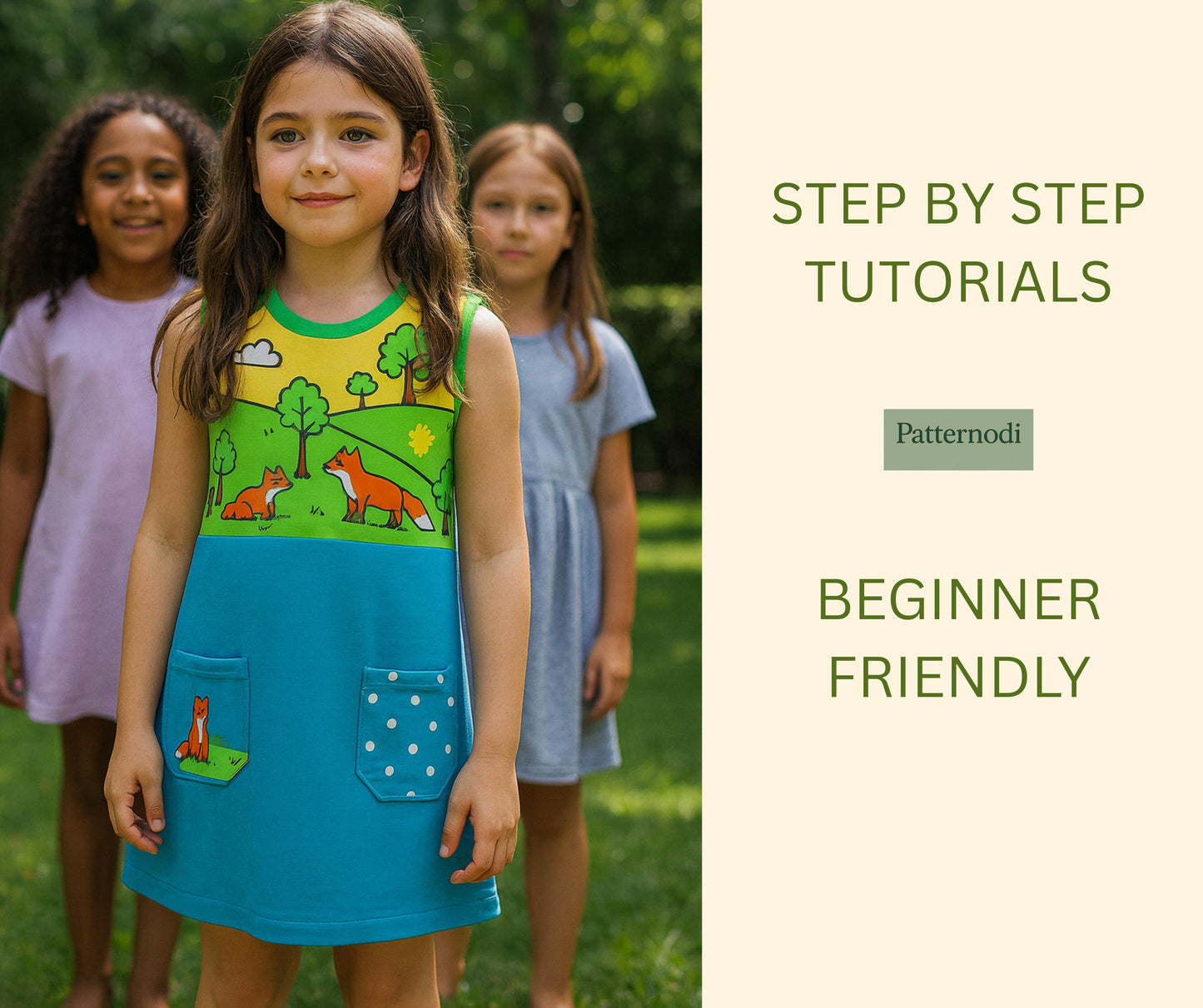 A-Line Dress Pattern PDF | Baby Girl Toddler Sewing | Kids Sundress A4 File